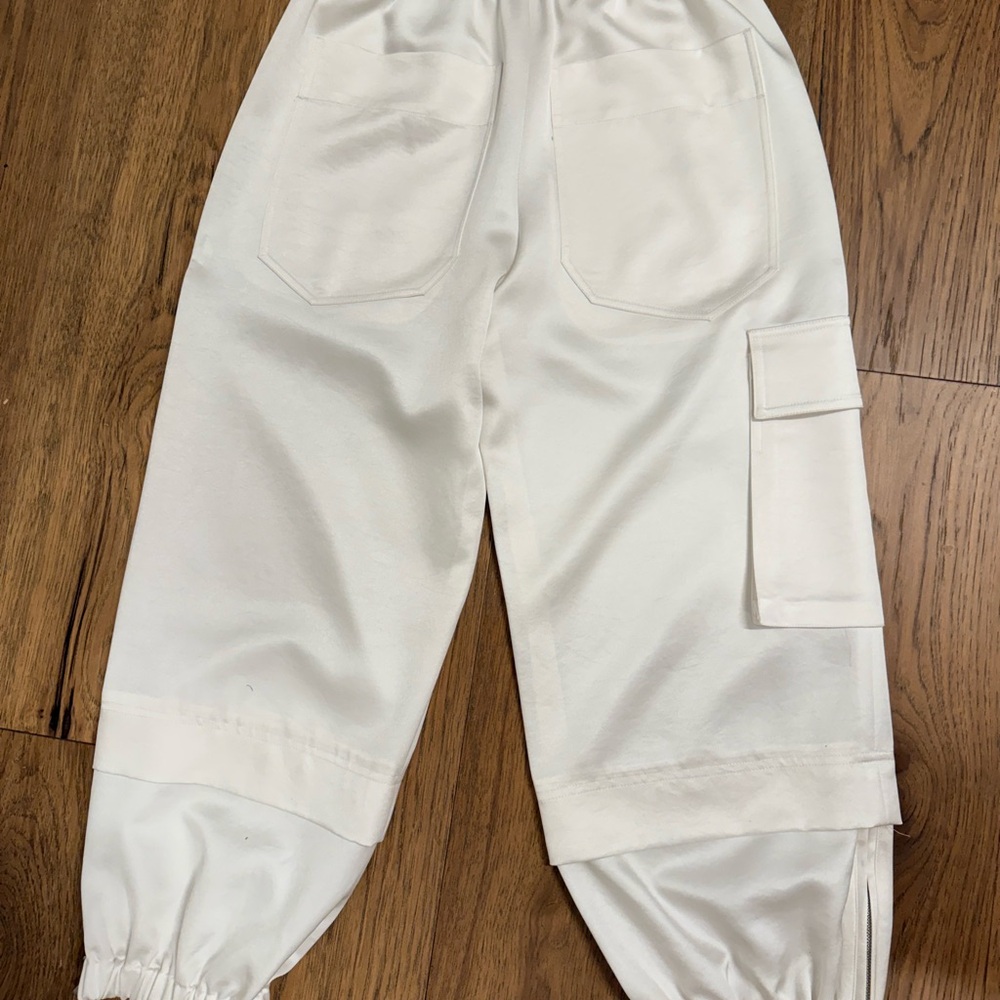 Tibi Cream Elastic Waist Pants
